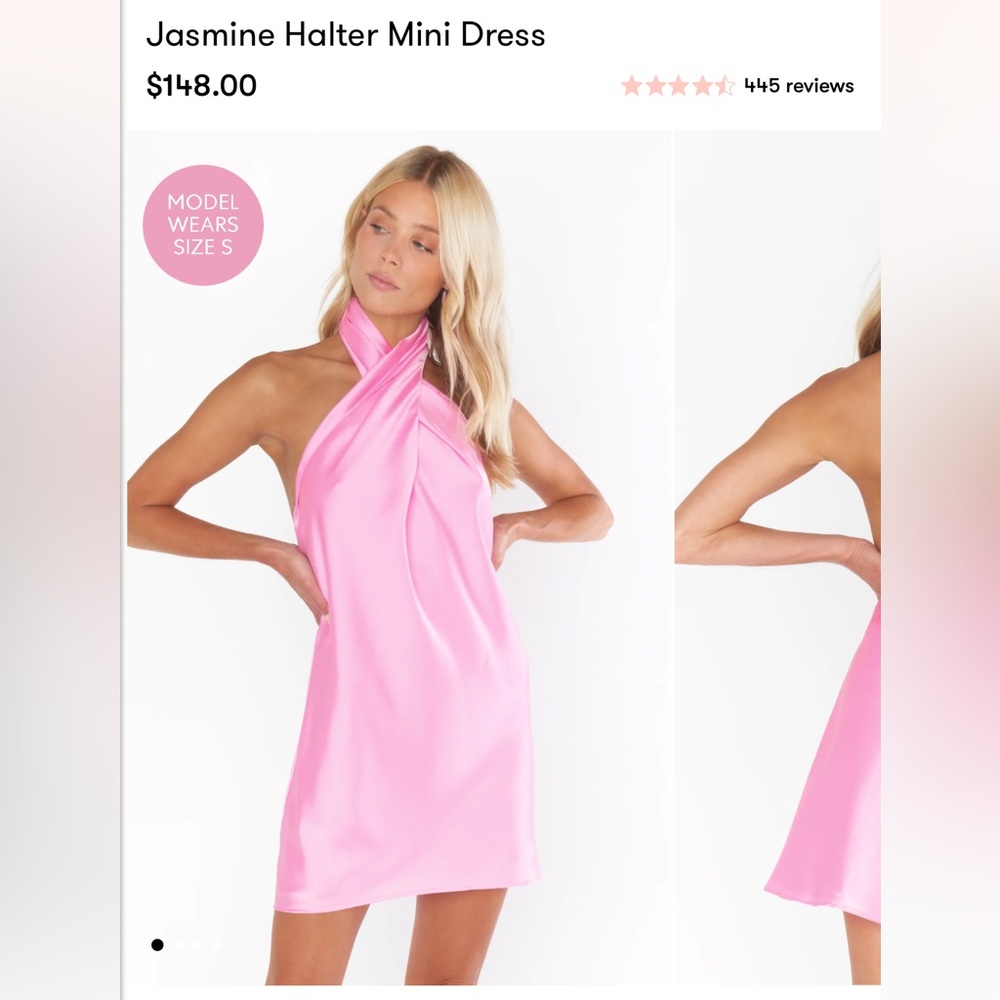 Show Me Your Mumu Halter Mini Dress Pink Size Small flawed